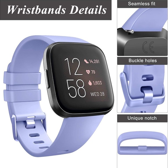 Compatible Fitbit Versa,Versa 2, Lite, SE Lavender - Picture 6 of 8